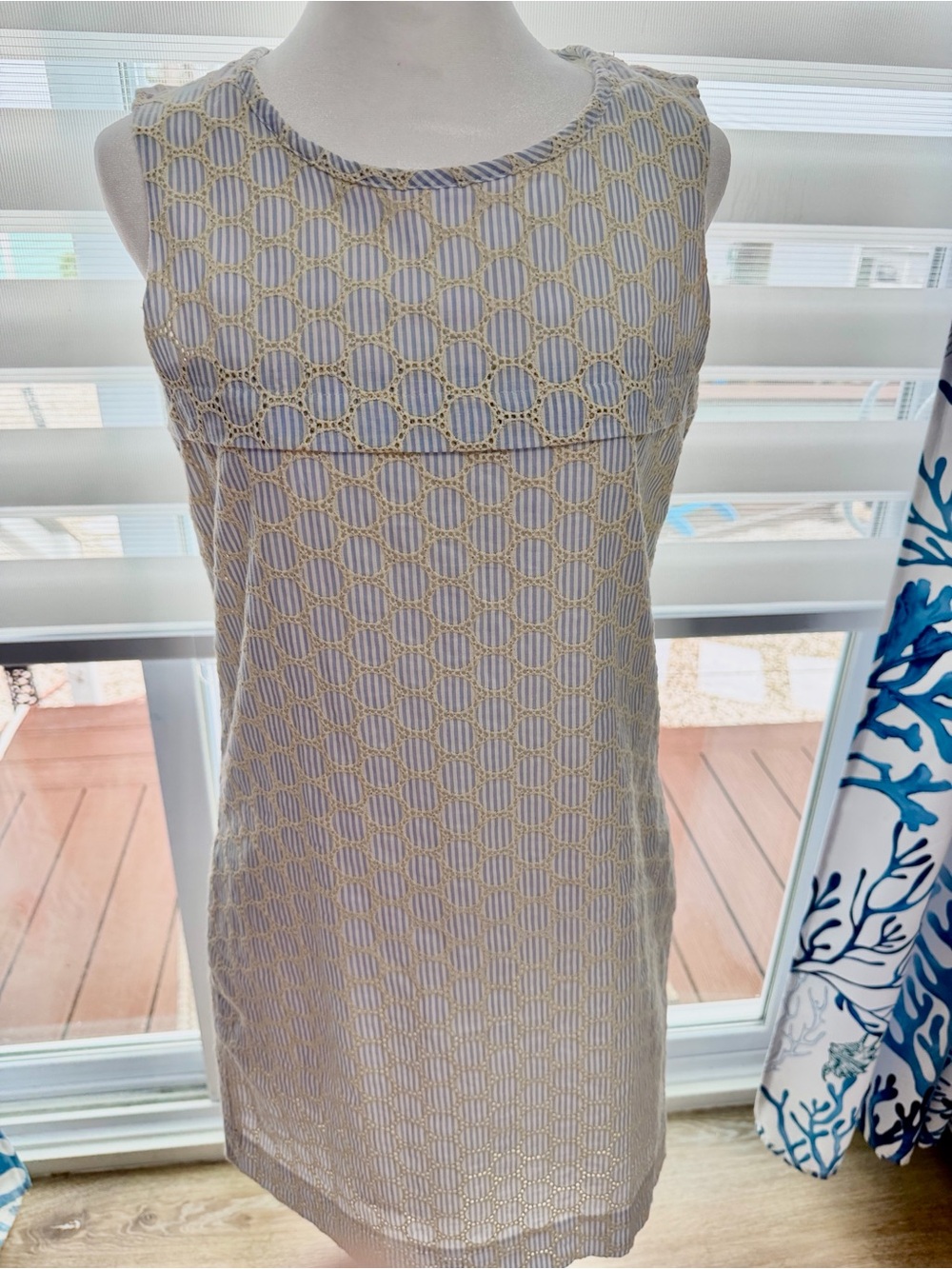 JCrew Sleeveless Ivory Crochet Overlay Shift Dress